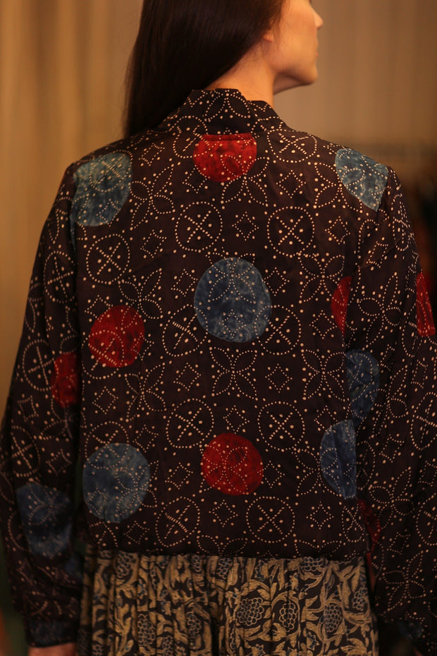 BOMBER JACKET SILK ANCHA DOMI - sustainably made MOMO NEW YORK sustainable clothing, bomberjacket slow fashion