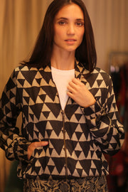 BOMBER JACKET SILK ANCHA ISRA - sustainably made MOMO NEW YORK sustainable clothing, bomberjacket slow fashion