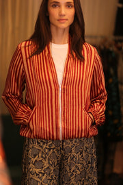 BOMBER JACKET SILK ANCHA ITALEA - sustainably made MOMO NEW YORK sustainable clothing, bomberjacket slow fashion