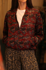 BOMBER JACKET SILK ANCHA POPI - sustainably made MOMO NEW YORK sustainable clothing, bomberjacket slow fashion