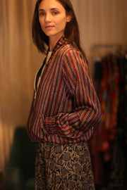 BOMBER JACKET SILK ANCHA QATARI - sustainably made MOMO NEW YORK sustainable clothing, bomberjacket slow fashion