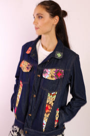 DENIM CROCHET DETAIL JACKET LORINS - sustainably made MOMO NEW YORK sustainable clothing, new slow fashion