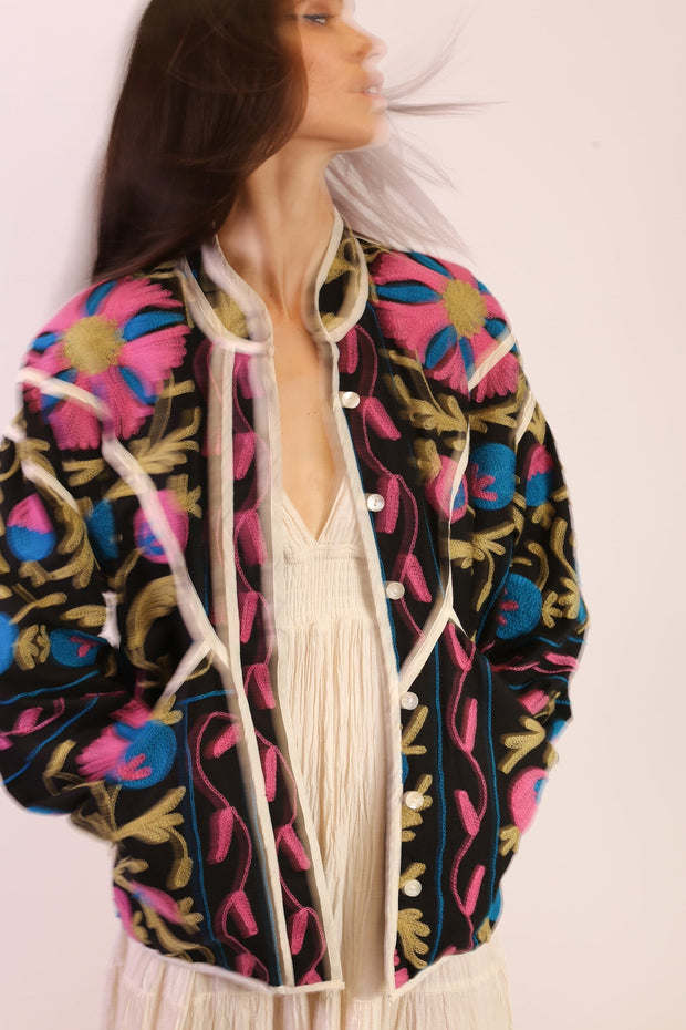 EMBROIDERED JACKET KADIKOEY - sustainably made MOMO NEW YORK sustainable clothing, Jacket slow fashion