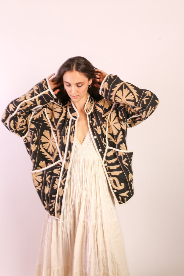 EMBROIDERED JACKET VECI - sustainably made MOMO NEW YORK sustainable clothing, slow fashion