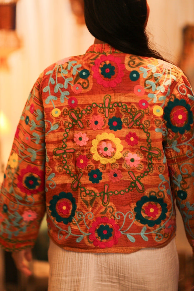 EMBROIDERED KANTHA JACKET TOKYO EDIT - sustainably made MOMO NEW YORK sustainable clothing, bestseller slow fashion