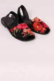 EMBROIDERED SILK SANDALS FRIDU - sustainably made MOMO NEW YORK sustainable clothing, sandals slow fashion