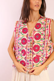 EMBROIDERED VEST OGLU - sustainably made MOMO NEW YORK sustainable clothing, new slow fashion