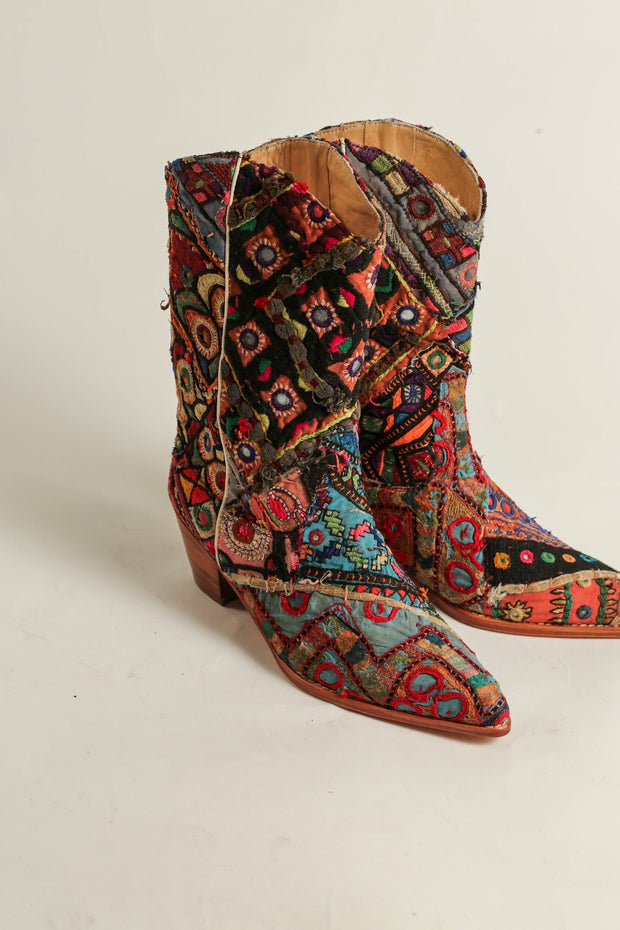 EMBROIDERED WESTERN BOOTS SALMA - sustainably made MOMO NEW YORK sustainable clothing, boots slow fashion