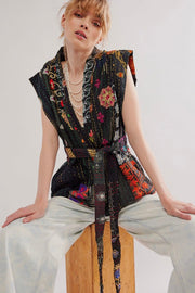 GLORIA PATCHWORK VEST - sustainably made MOMO NEW YORK sustainable clothing, slow fashion