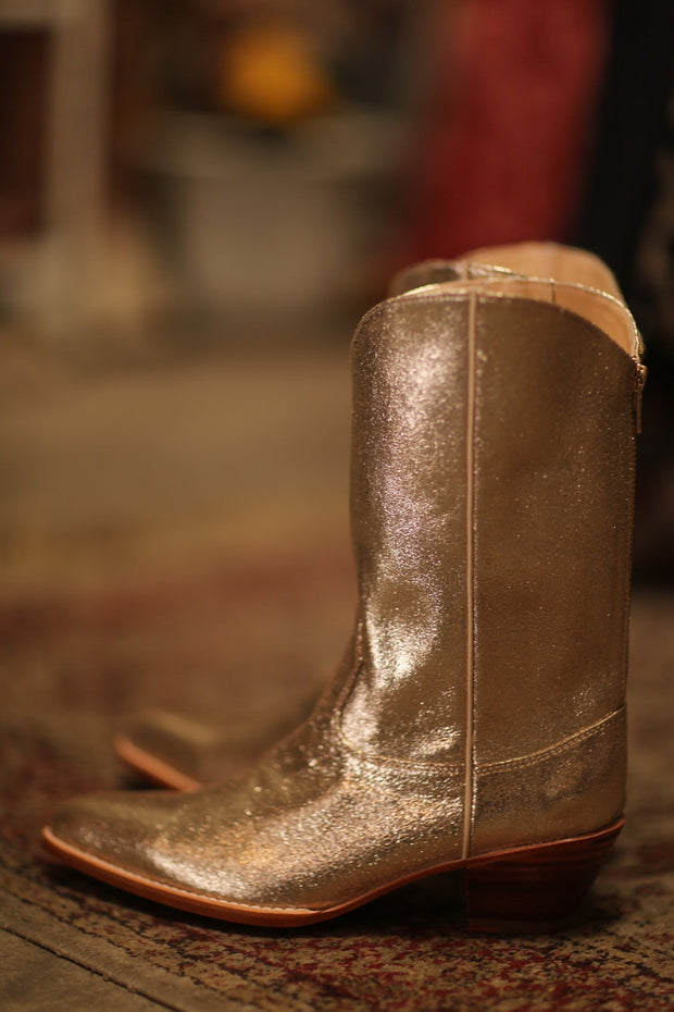 GOLDEN WESTERN BOOTS SINATRA - sustainably made MOMO NEW YORK sustainable clothing, boots slow fashion