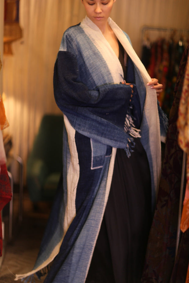 HANDLOOM COTTON LAOS KIMONO ODIN - sustainably made MOMO NEW YORK sustainable clothing, kimono slow fashion