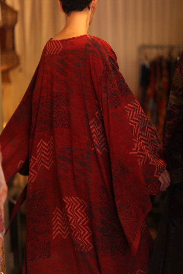 HANDWOVEN COTTON WING KIMONO PINA REDROSI - sustainably made MOMO NEW YORK sustainable clothing, handmade slow fashion