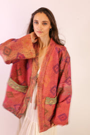 KANTHA FABRIC KIMONO JACKET VALESSA - sustainably made MOMO NEW YORK sustainable clothing, Kimono slow fashion