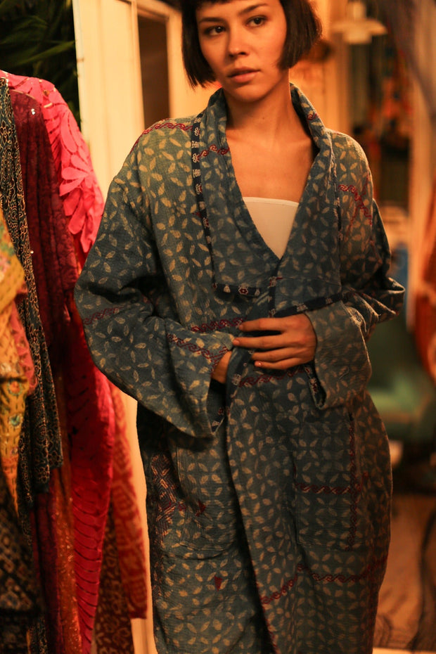 KANTHA JACKET COAT DUSTER GIORGIA - sustainably made MOMO NEW YORK sustainable clothing, Coat slow fashion