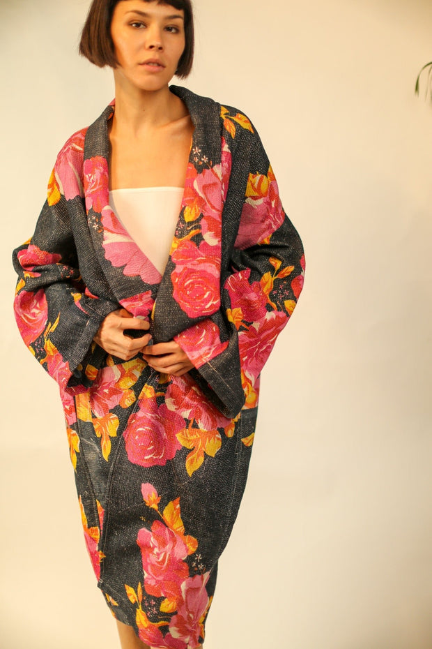 KANTHA JACKET COAT PISTA - sustainably made MOMO NEW YORK sustainable clothing, Coat slow fashion