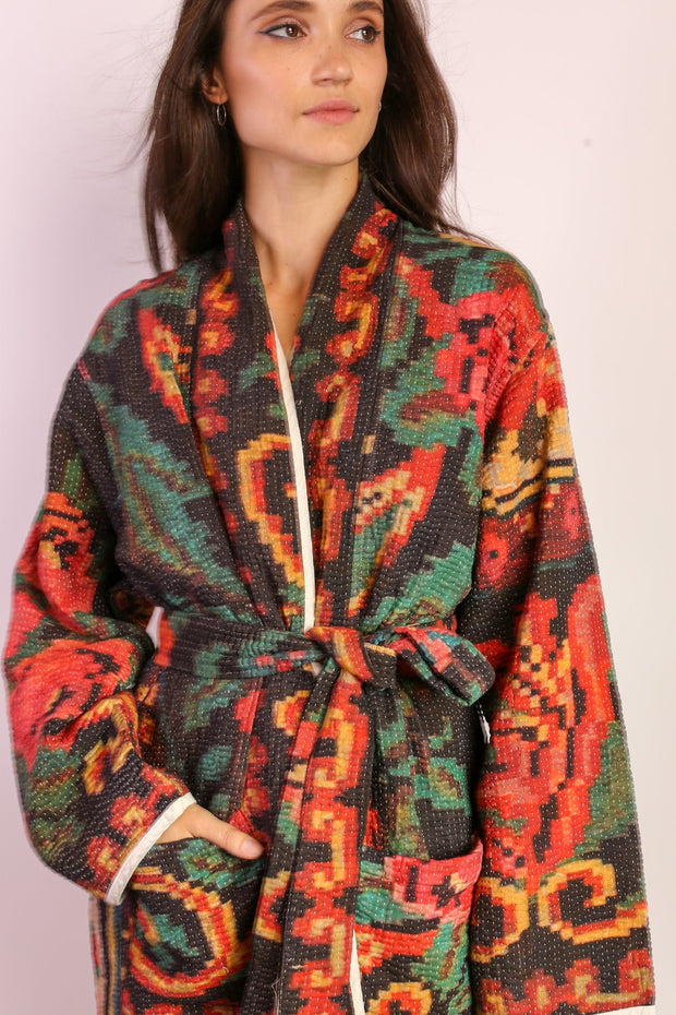 KANTHA JACKET COAT TOMMY - sustainably made MOMO NEW YORK sustainable clothing, Jacket slow fashion