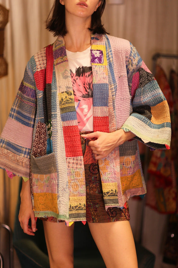 KANTHA KIMONO KINA VALERIA - sustainably made MOMO NEW YORK sustainable clothing, bestseller slow fashion