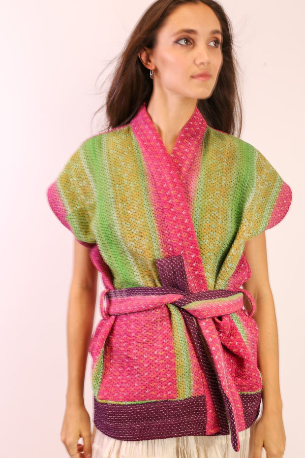 KANTHA VEST KIAI - sustainably made MOMO NEW YORK sustainable clothing, new slow fashion