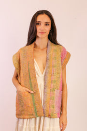 KANTHA VEST YAVAS - sustainably made MOMO NEW YORK sustainable clothing, Jacket slow fashion