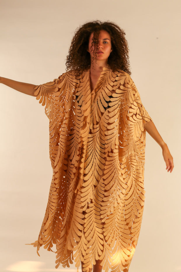 LACE KIMONO OSCAR - sustainably made MOMO NEW YORK sustainable clothing, kaftan slow fashion