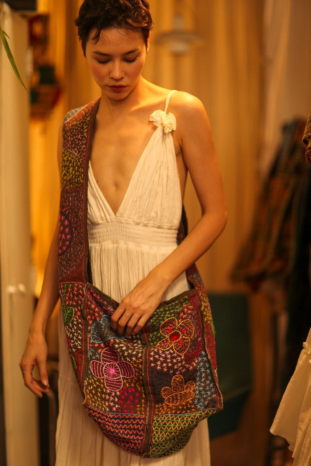 LALANA EMBROIDERED BAG - sustainably made MOMO NEW YORK sustainable clothing, bag slow fashion