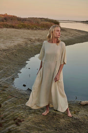 LIGHT COTTON MIDI DRESS ARABELLA - sustainably made MOMO NEW YORK sustainable clothing, dress slow fashion