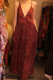 LILY SILK DRESS PIPER - sustainably made MOMO NEW YORK sustainable clothing, Boho Chic Dress slow fashion