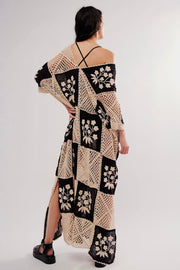 LOVE STORY CROCHET MAXI KAFTAN - sustainably made MOMO NEW YORK sustainable clothing, new slow fashion