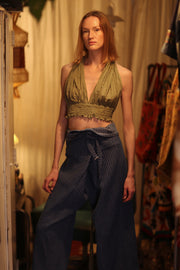 LUKE DENIM FISHERMAN TROUSERS - sustainably made MOMO NEW YORK sustainable clothing, denim slow fashion