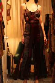 NEIS SILK JUMPSUIT RED STRIPE - sustainably made MOMO NEW YORK sustainable clothing, jumpsuit slow fashion