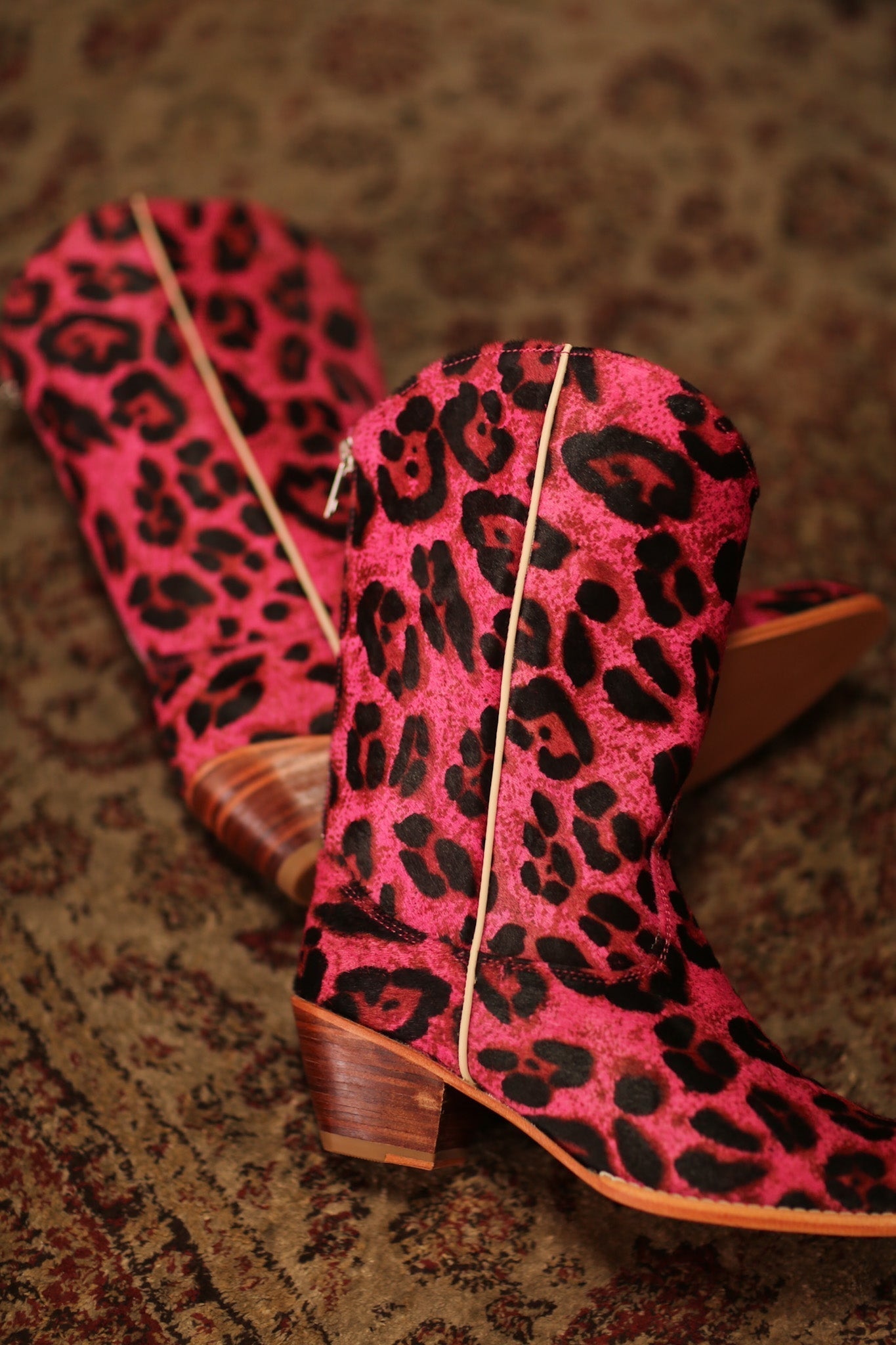 PINK LEO WESTERN BOOTS MOBLEY - sustainably made MOMO NEW YORK sustainable clothing, boots slow fashion