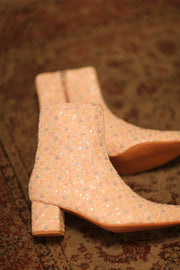 PINK SILK SEQUIN EMBROIDERED BOOTS LEWIS - sustainably made MOMO NEW YORK sustainable clothing, slow fashion