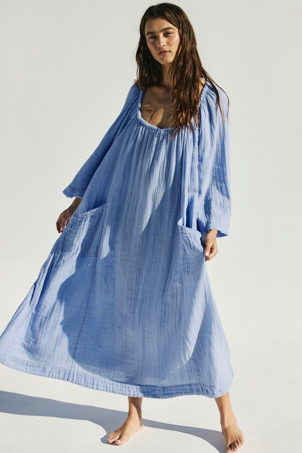 ROAM MORE COTTON MAXI DRESS - sustainably made MOMO NEW YORK sustainable clothing, slow fashion