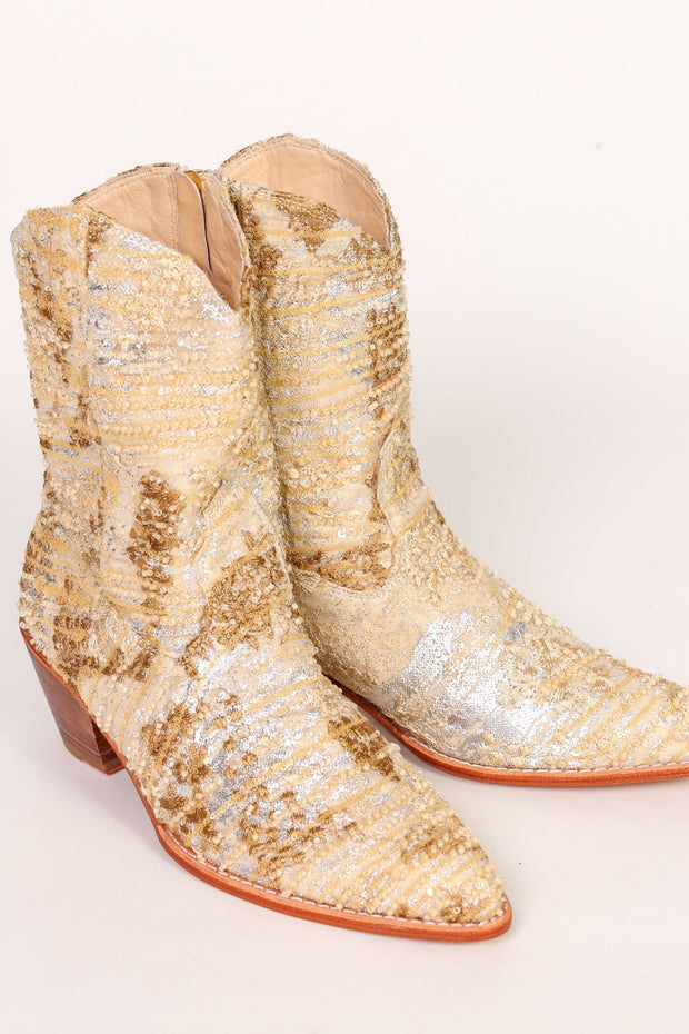 SEQUIN EMBROIDERED BOOTS LIVAS - sustainably made MOMO NEW YORK sustainable clothing, boots slow fashion