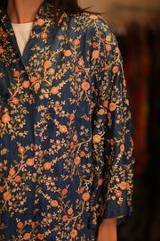 SHORT EMBROIDERED SILK KIMONO ANNA - sustainably made MOMO NEW YORK sustainable clothing, kimono slow fashion