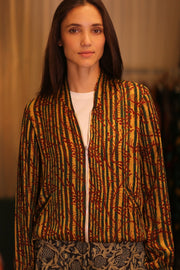 SILK BOMBER JACKET ANCHA KATE - sustainably made MOMO NEW YORK sustainable clothing, coatandjacket slow fashion