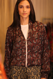 SILK BOMBER JACKET ANCHA VIDA - sustainably made MOMO NEW YORK sustainable clothing, coatandjacket slow fashion