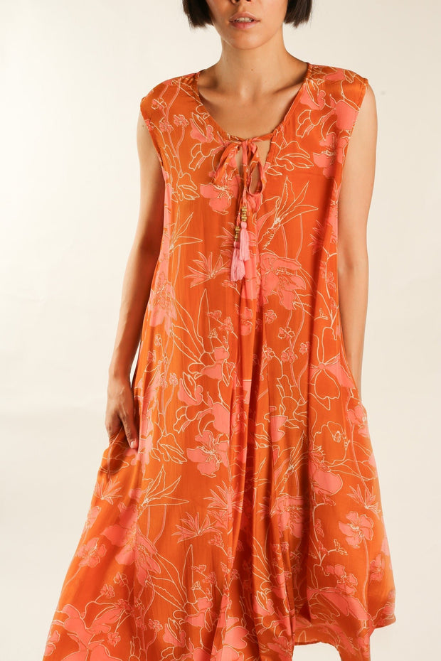 SILK DRESS AHLAM - sustainably made MOMO NEW YORK sustainable clothing, new slow fashion