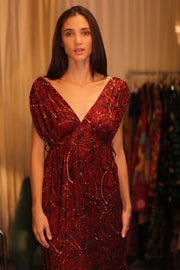 SILK DRESS VICTORIA VIOLET - sustainably made MOMO NEW YORK sustainable clothing, bestseller slow fashion