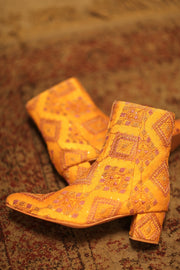 SILK EMBROIDERED BOOTS KINDRA - sustainably made MOMO NEW YORK sustainable clothing, boots slow fashion