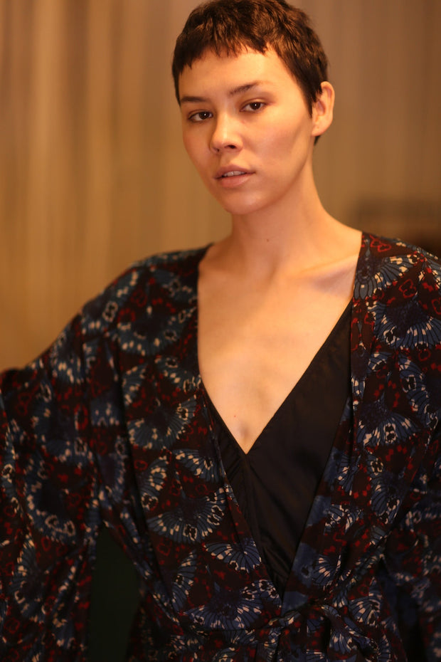 SILK PINA WING KIMONO TOWY - sustainably made MOMO NEW YORK sustainable clothing, handmade slow fashion
