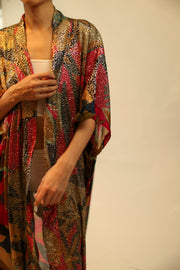 SILK SEQUIN EMBROIDERED KIMONO AVAPOEL - sustainably made MOMO NEW YORK sustainable clothing, slow fashion