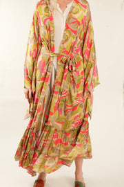 SILK XL KIMONO REEMA - sustainably made MOMO NEW YORK sustainable clothing, Kimono slow fashion