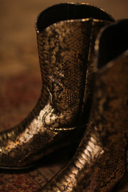 SNAKE PRINT WESTERN BOOTS SANU - sustainably made MOMO NEW YORK sustainable clothing, boots slow fashion