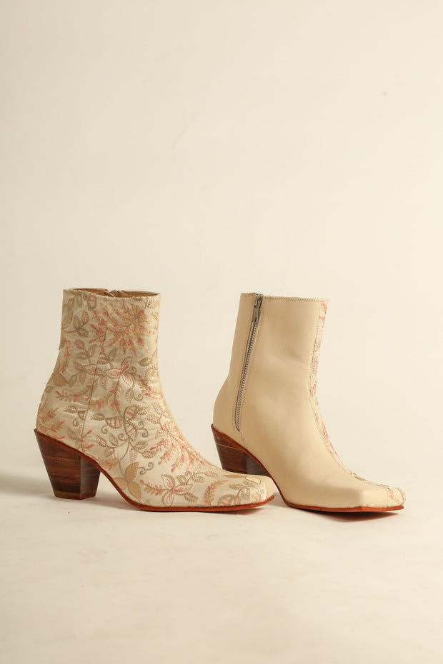 SPLIT LEATHER FABRIC BOOTS OBINA - sustainably made MOMO NEW YORK sustainable clothing, boots slow fashion