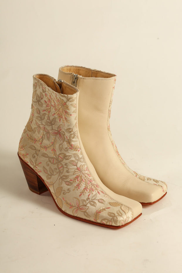 SPLIT LEATHER FABRIC BOOTS OBINA - sustainably made MOMO NEW YORK sustainable clothing, boots slow fashion