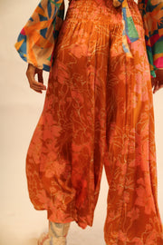 WIDE LEG SILK PANTS RUBY - sustainably made MOMO NEW YORK sustainable clothing, new slow fashion