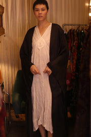 WING KIMONO PINA SOLID BLACK - sustainably made MOMO NEW YORK sustainable clothing, handmade slow fashion