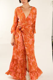 WRAP SILK DRESS KIMONO DAGMARA - sustainably made MOMO NEW YORK sustainable clothing, dress slow fashion