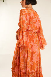 WRAP SILK DRESS KIMONO DAGMARA - sustainably made MOMO NEW YORK sustainable clothing, dress slow fashion